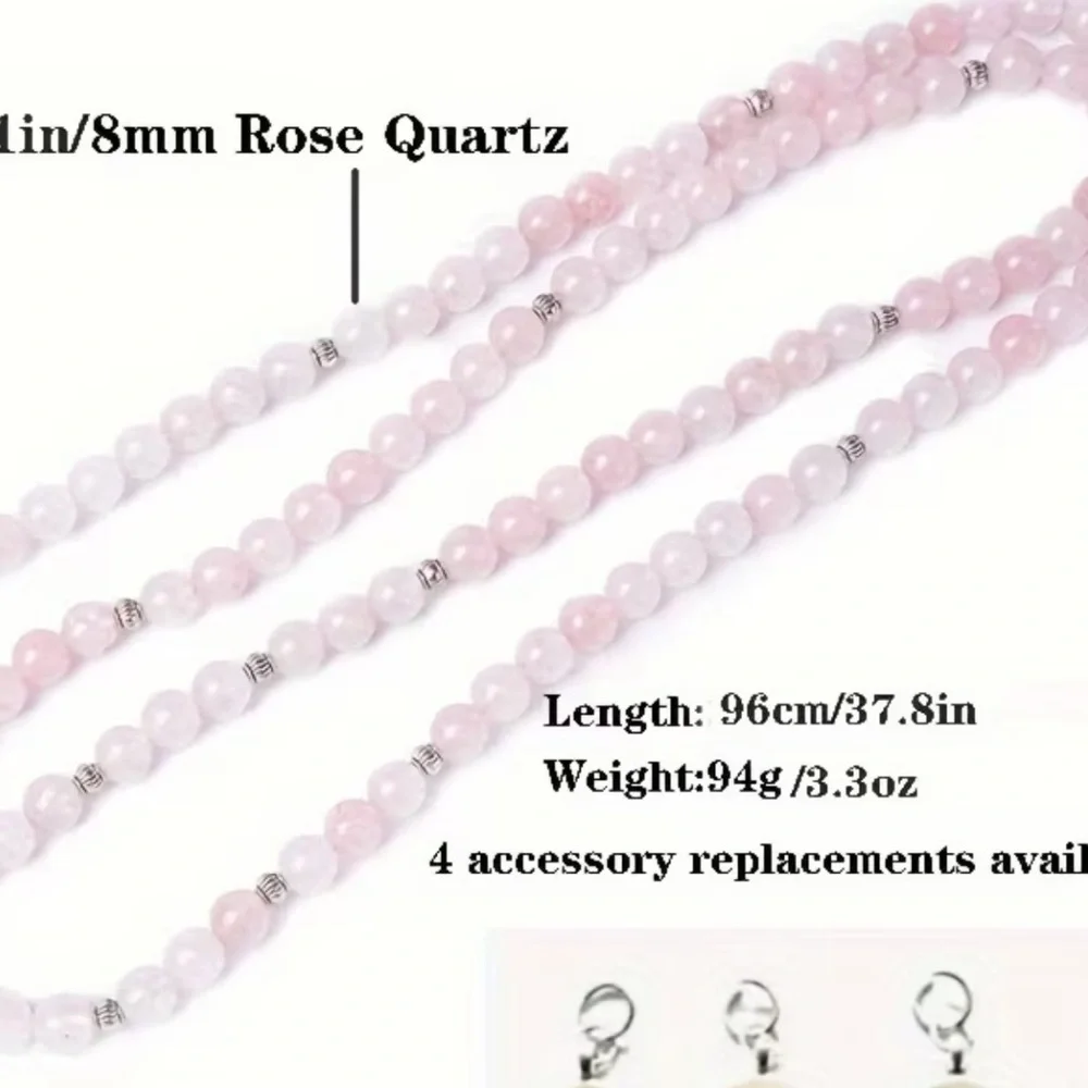 LOVE Genuine Rose Quartz Mala -Reiki Charged